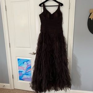 Ruffle Brown Formal Gown